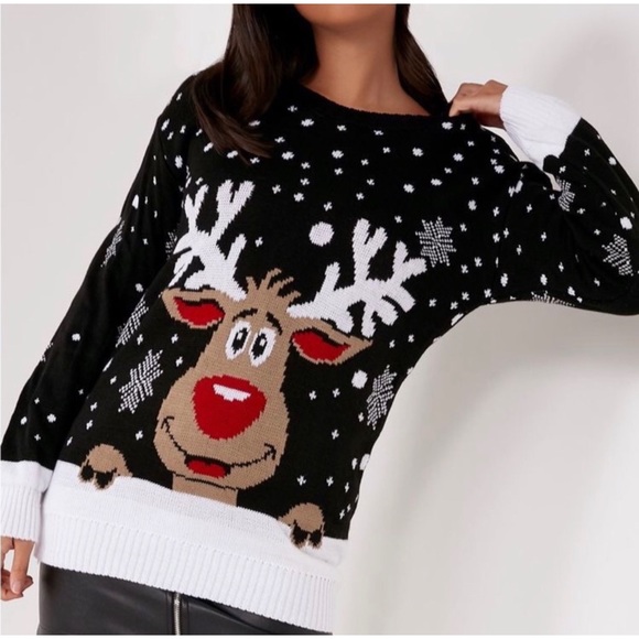 1 LEFT! Women's Soft Comfy Holiday Christmas Winter Festive Trendy Cute Sweater - Picture 3 of 6